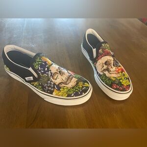 Vans Men's Colorful Skull/Fruit Print Slip-On Sneakers